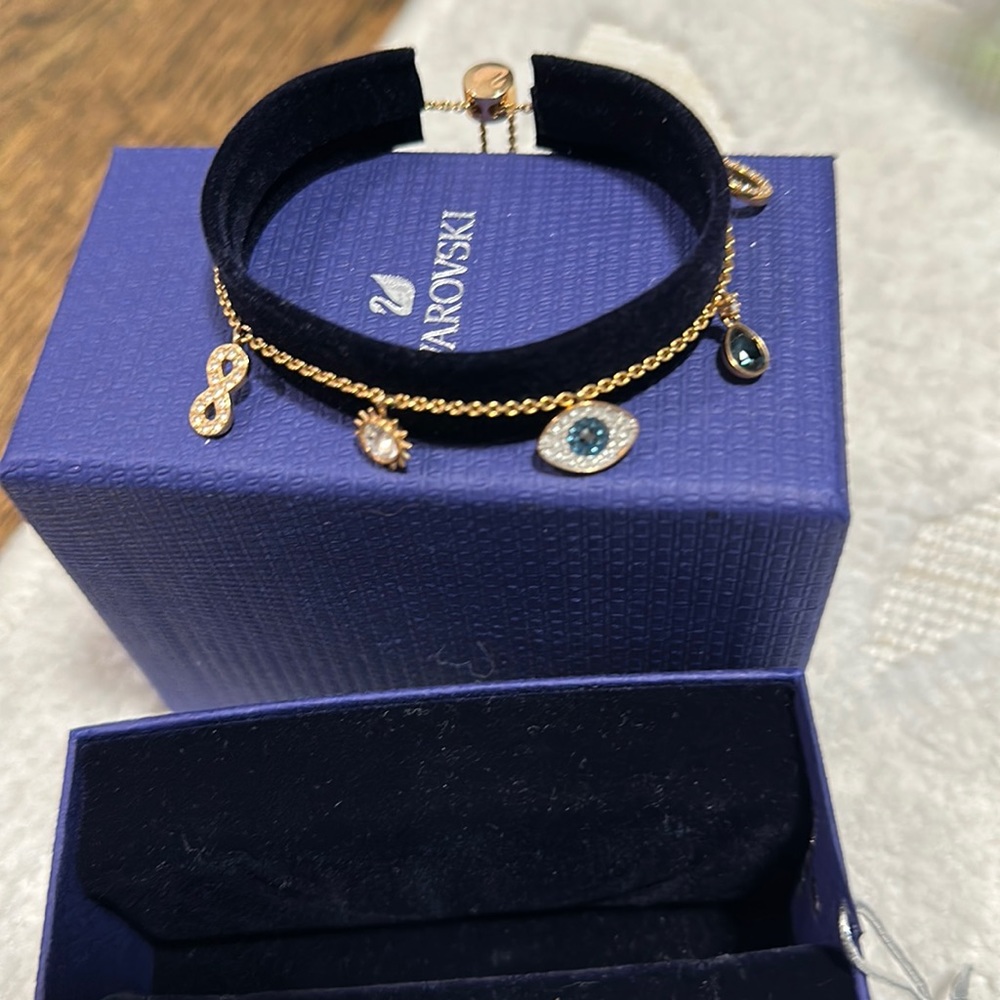 Rose Gold Evil Eye Charm Bracelet